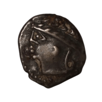 Allobroges denier au cheval galopant et au caducee 