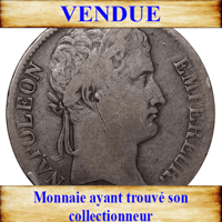 Napoleon ier 5 francs 1813 utrecht