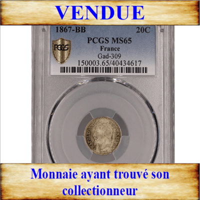 Napoleon iii 20 centimes 1867 bb